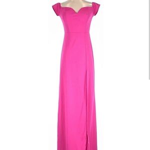 Formal fuchsia/ hot pink Cap Sleeve dress